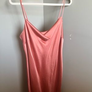 Express Dress | Cowl Neck | Satin Slip Midi